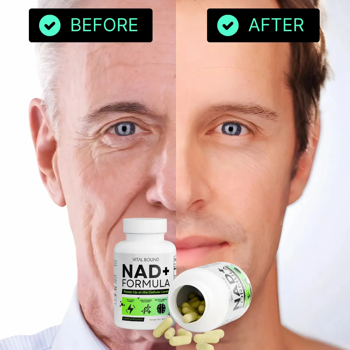 NAD+ Supplement – 500mg Nicotinamide Riboside + Resveratrol + Quercetin