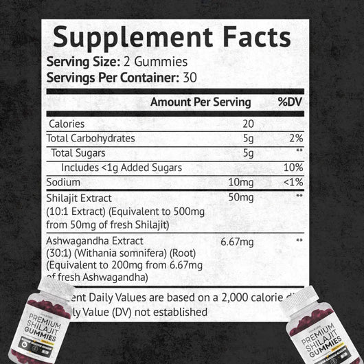 Premium Shilajit Gummies with Ashwagandha