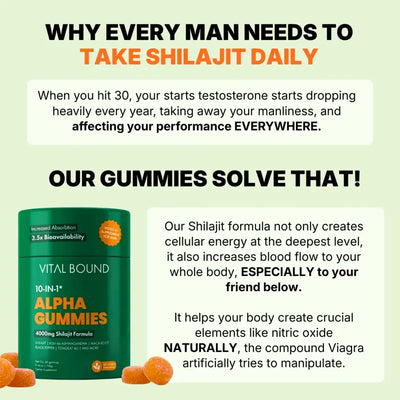 Vital Bound™ Shilajit Alpha Gummies - 10 in 1 Support
