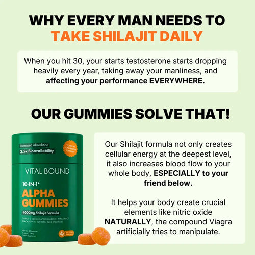Vital Bound™ Shilajit Alhpa Gummies - 10 in 1 Support