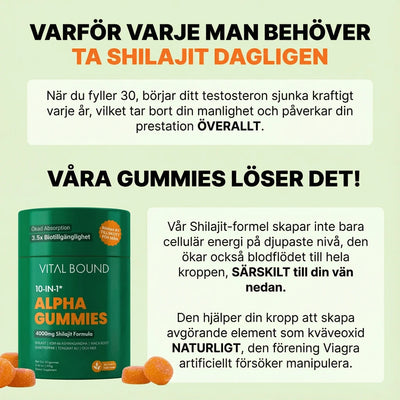Vital Bound™ Shilajit Alpha Gummies – 10-i-1 stöd
