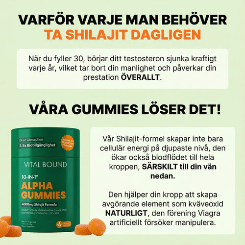 Vital Bound™ Shilajit Alpha Gummies – 10-i-1 stöd