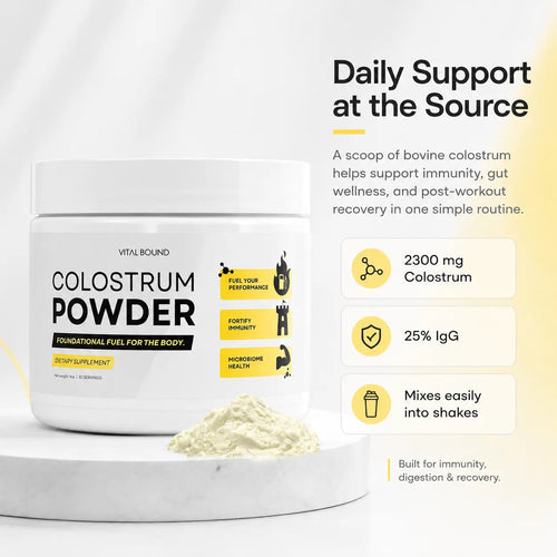 Bovine Colostrum Powder – 2300 mg with 25% IgG | Immune, Recovery & Performance Support