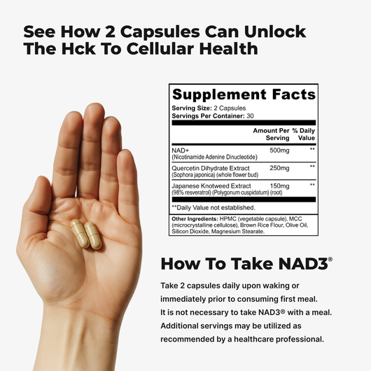 NAD+ Supplement 500mg with Resveratrol & Quercetin